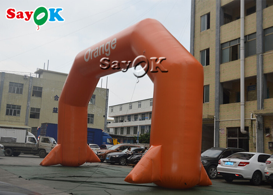 قوس مدخل PVC قابل للنفخ برتقالي لترويج الإعلان عن الحدث