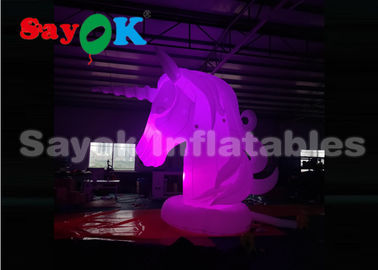 نموذج قابلة للنفخ عملاق تنفجر إضاءة وحيد القرن شخصيات الرسوم المتحركة للإعلانات